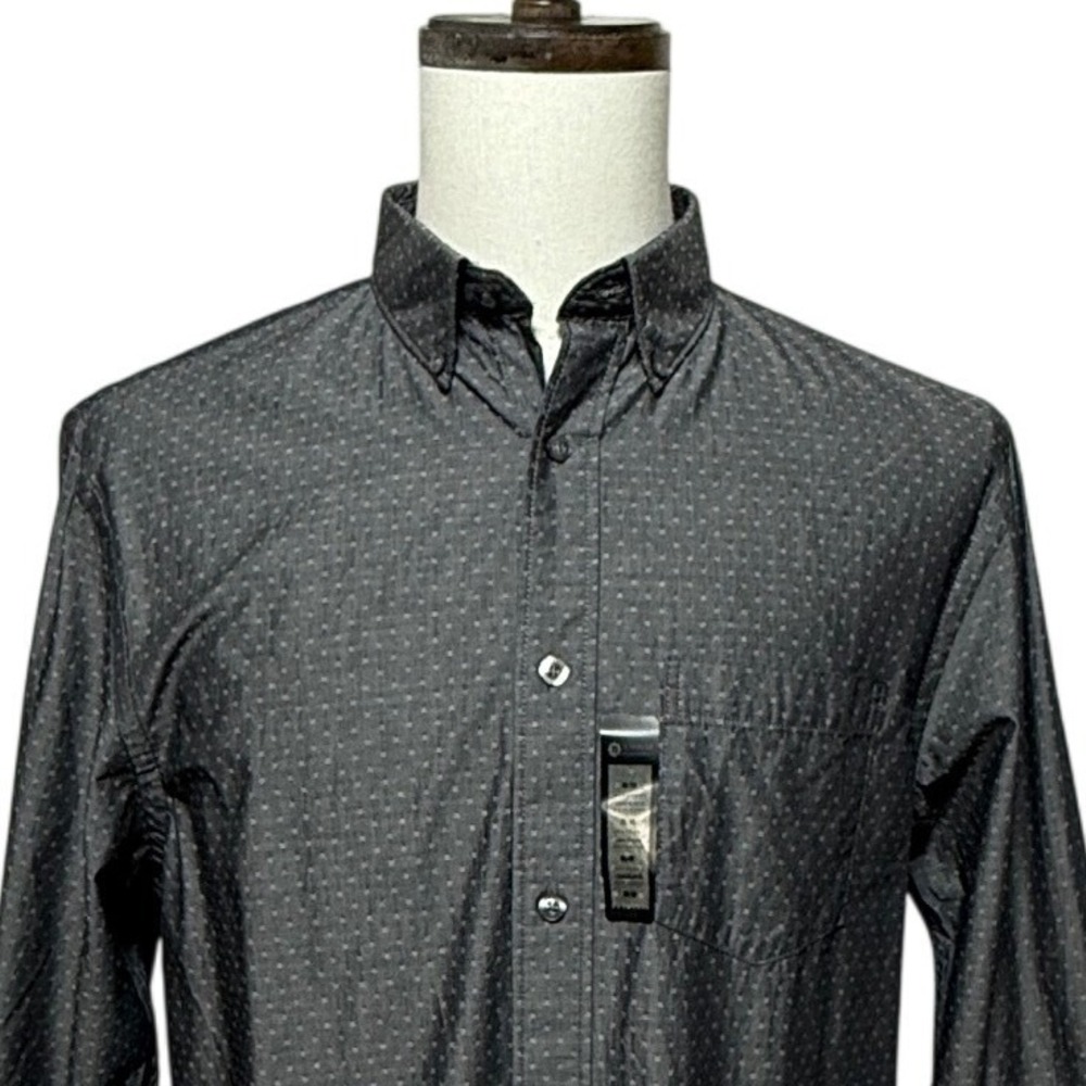 Haggar Shirt‎ Mens Medium Gray Button Down Long Sleeve Office NEW NWT